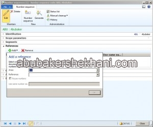 Specify Number Sequence Reference