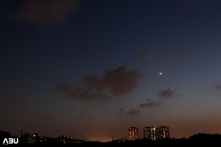 Karachi,Pakistan: Moon with Spica, Venus and Saturn on 8th September 2013 Moon with Spica, Venus and Saturn