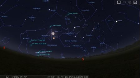 The Moon just before the Total Lunar Eclipse on 27th July with Mars at opposition.